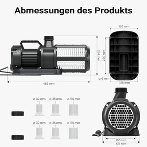 SuperECO CET-26000 Pompa da Laghetto con flussometro, 26000 l/h, 330W, Prevalenza 9,5m