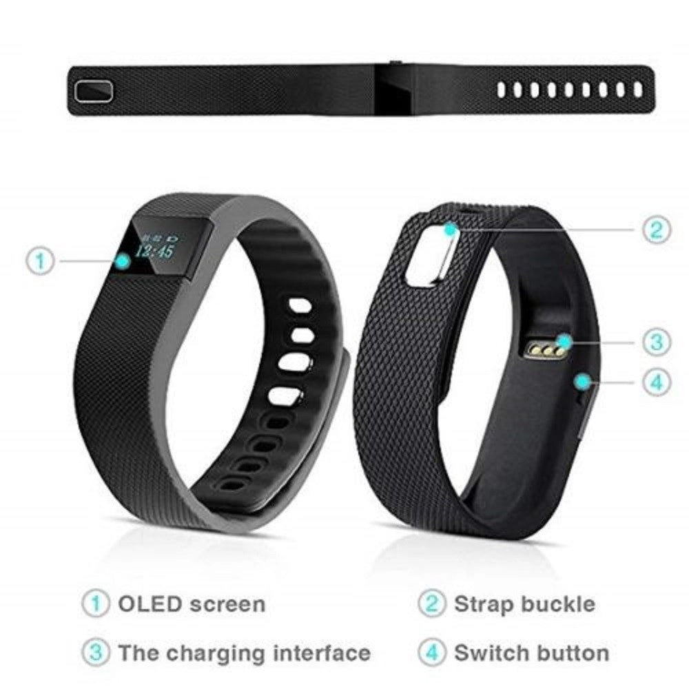Trade Shop - Braccialetto Smartwatch Fitness Bluetooth Tracker Da Polso Per Android Ios -
