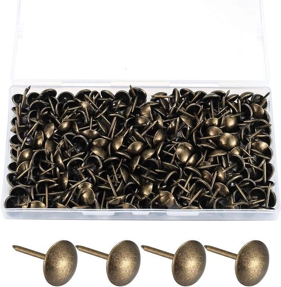 320 pezzi di punzoni vintage a spillo per sedie, letto e mobili - 11 x 17 mm (bronzo)