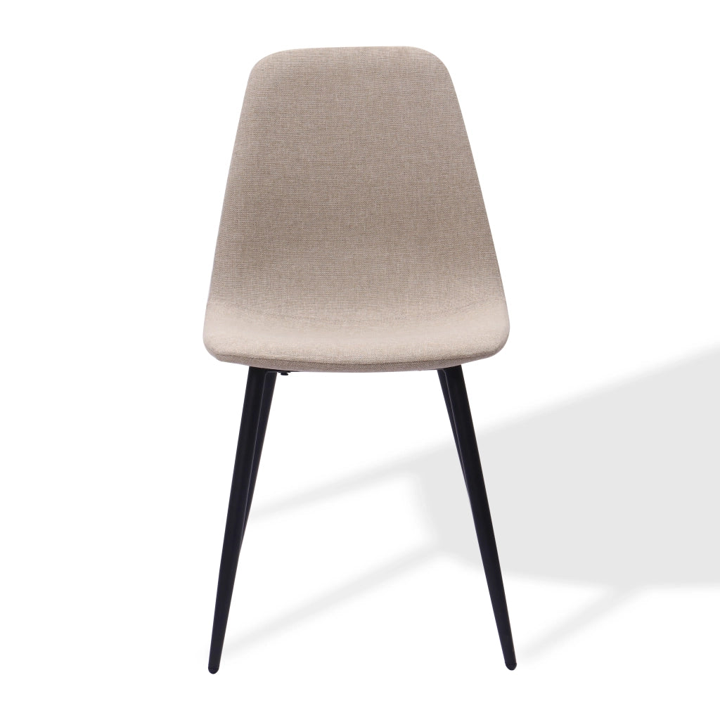 Sedia da Pranzo Set da 2 con Design Minimalista Nordico per Sala da Pranzo in Tessuto e Metallo Bianco