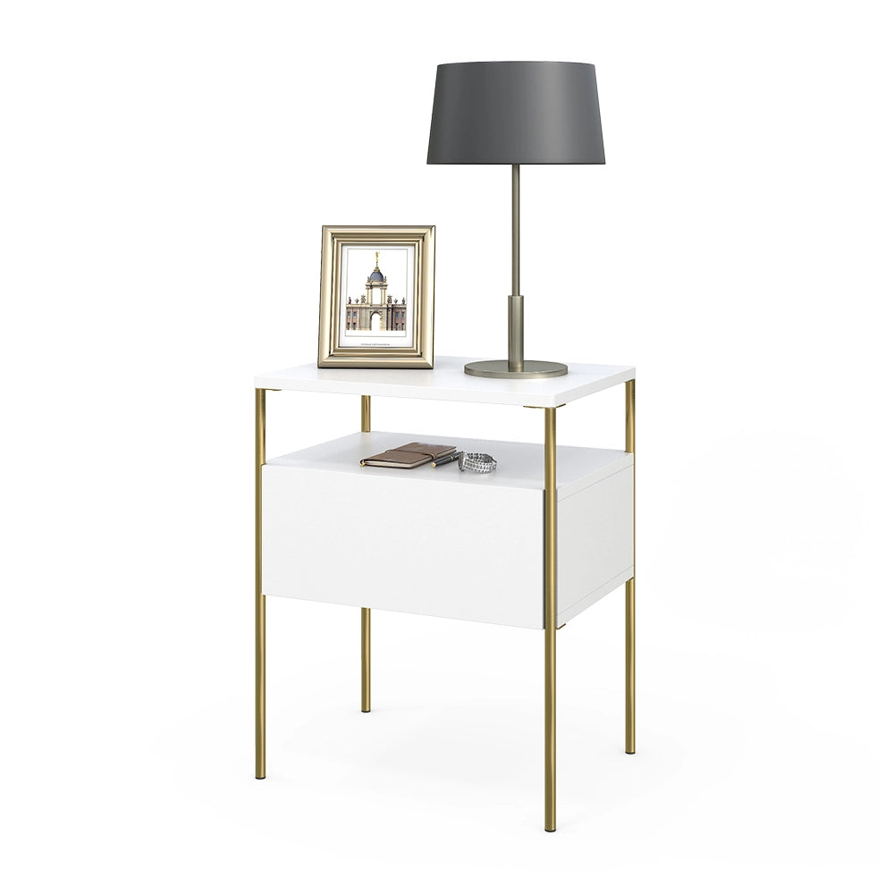 Vicco Comodino camera da letto Bianco/Oro 40 x 50 cm