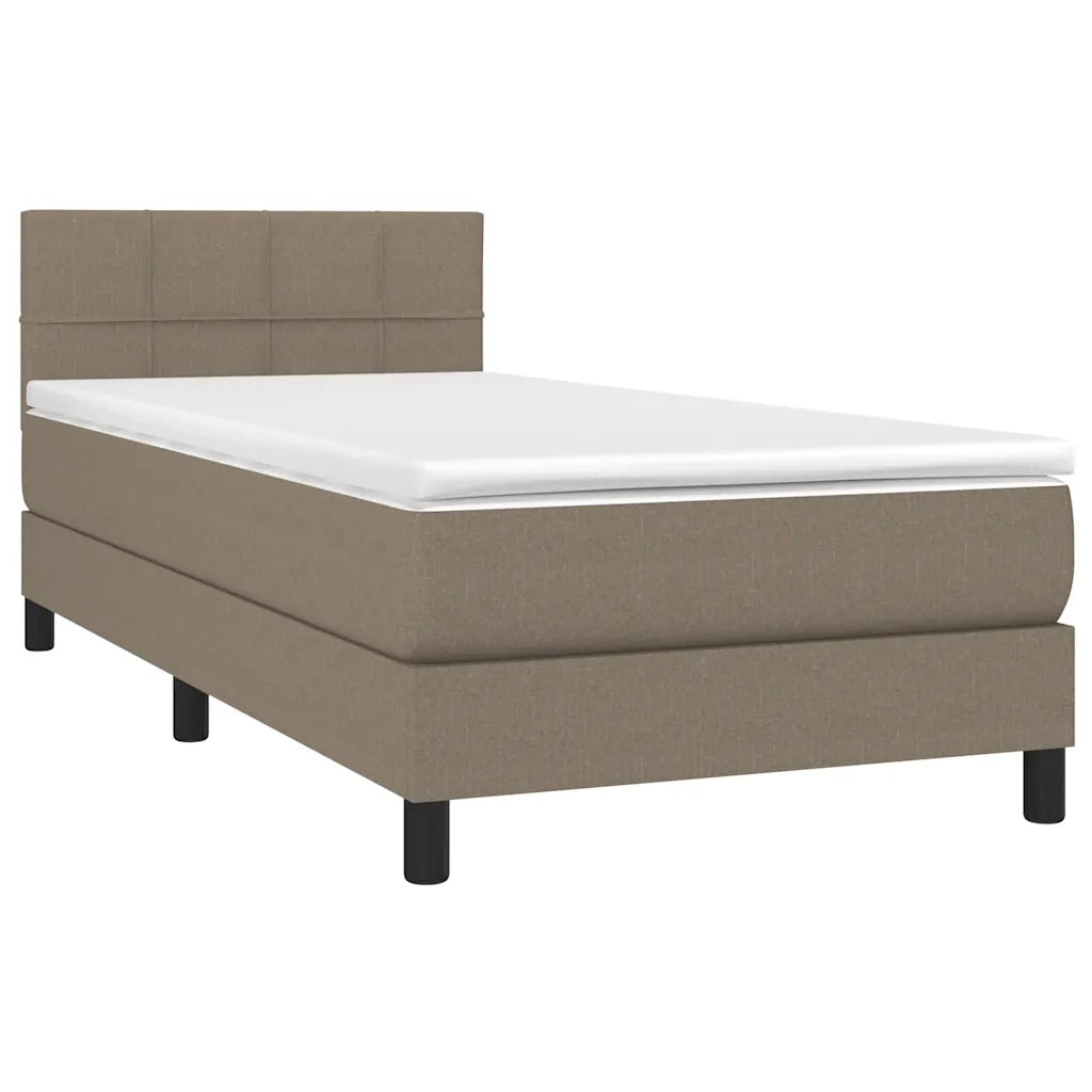 Giroletto a Molle con Materasso Tortora 90x190 cm in Tessuto