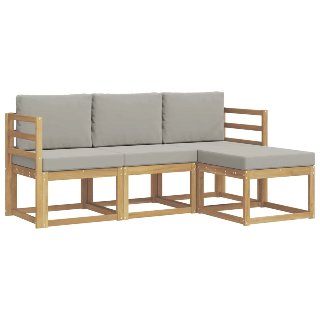 Set di divani da esterno 4 pcs Bianco e Grigio Chiaro 3387440