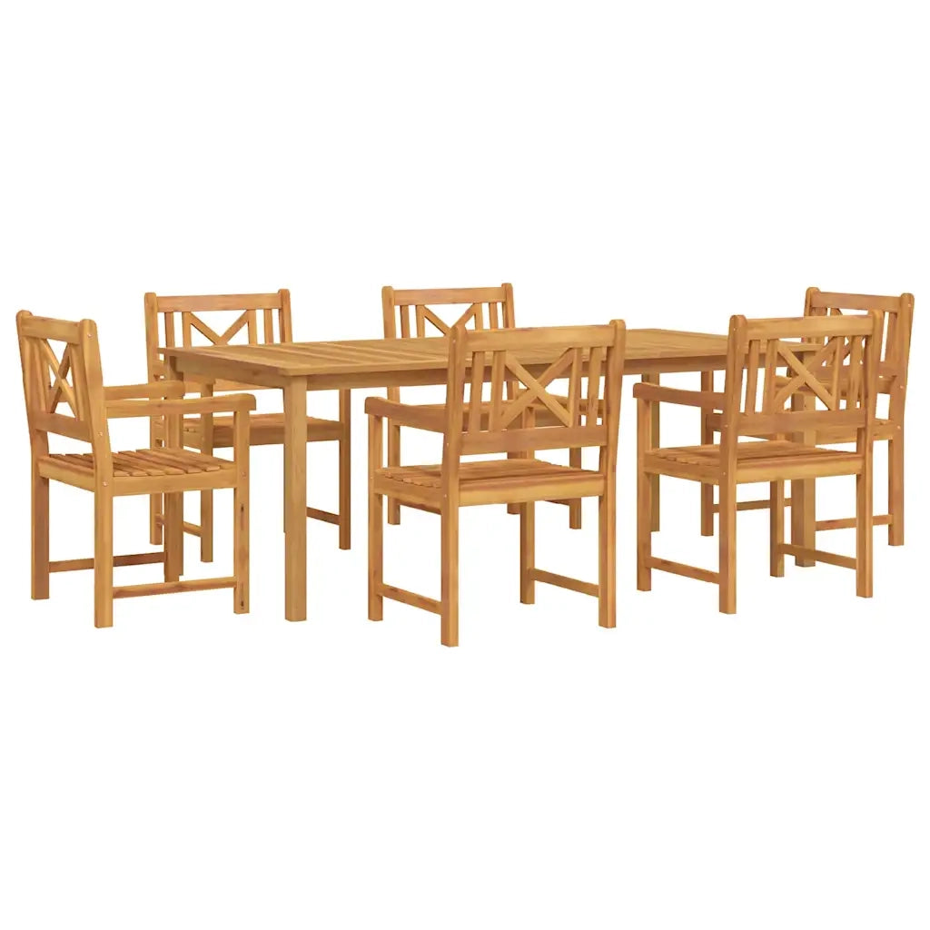 Set da Pranzo per Giardino 7 pcs Marrone
