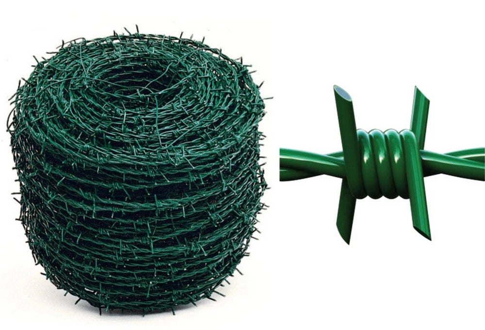 18kg filo spinato plastificato rete recinzione filo na 14 rotolo 200 m verde cod:ferx.8936