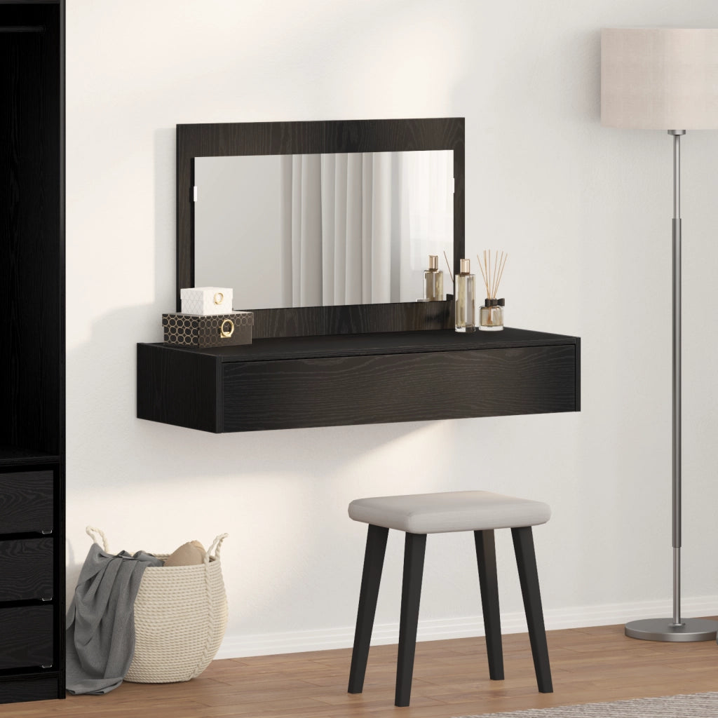 Toeletta da Montare a Parete in Rovere Nero, 100x40x70 cm