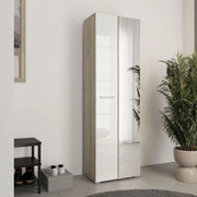 Armadio Camera da Letto Griante, Guardaroba 2 Ante Appendiabiti, 60x192.5h cm Bianco