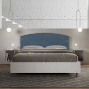 Letto matrimoniale senza rete 160x200 bianco frassino testata microfibra blu Antilia