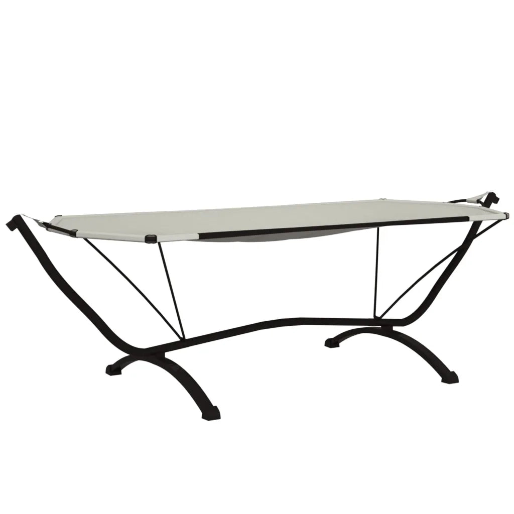Lettino con Tettuccio Crema in Acciaio e Tessuto Oxford cod mxl 69429