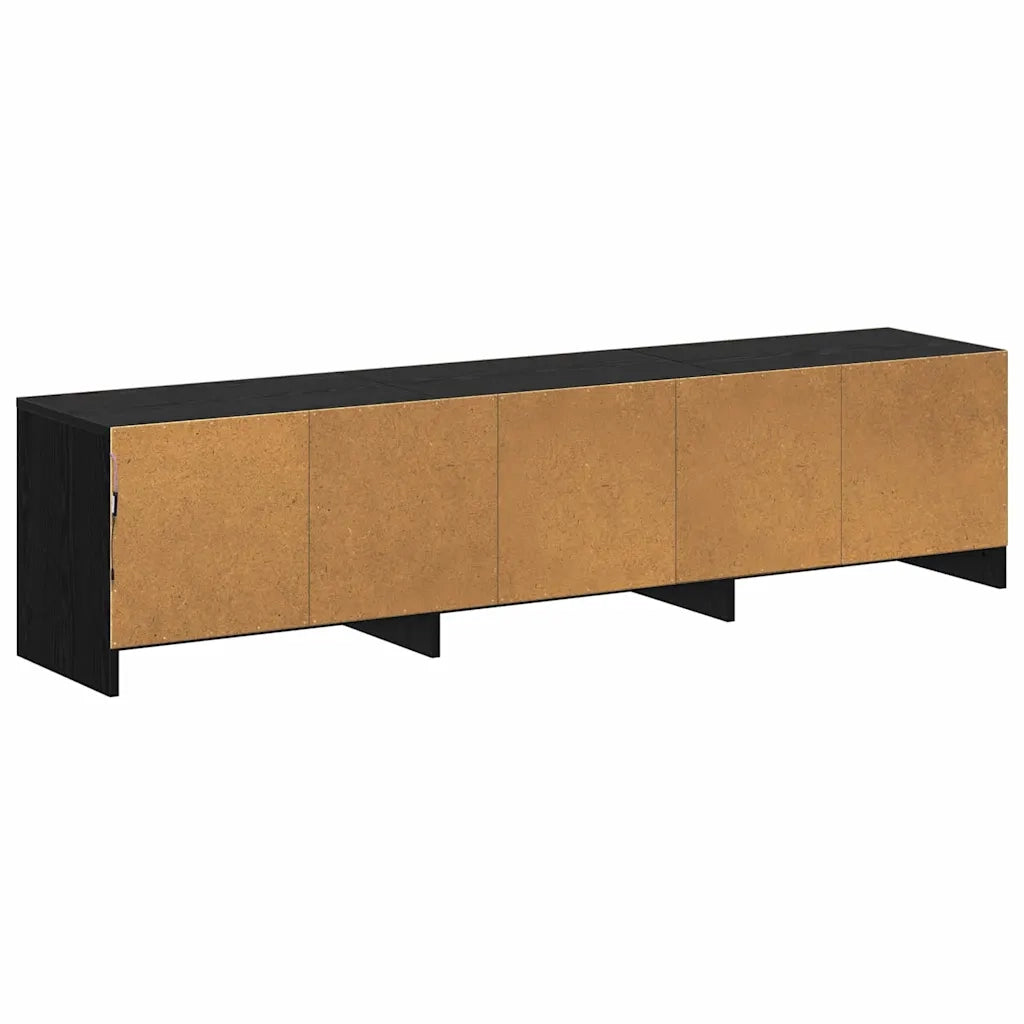 Mobile TV con LED con strisce LED Rovere Nero 165 x 34 x 40 cm 3418721