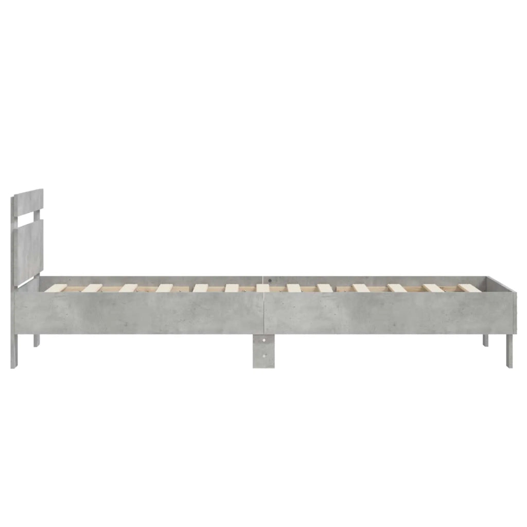 Struttura letto con testata-Giroletto Grigio Cemento 80 x 200 cm 534279
