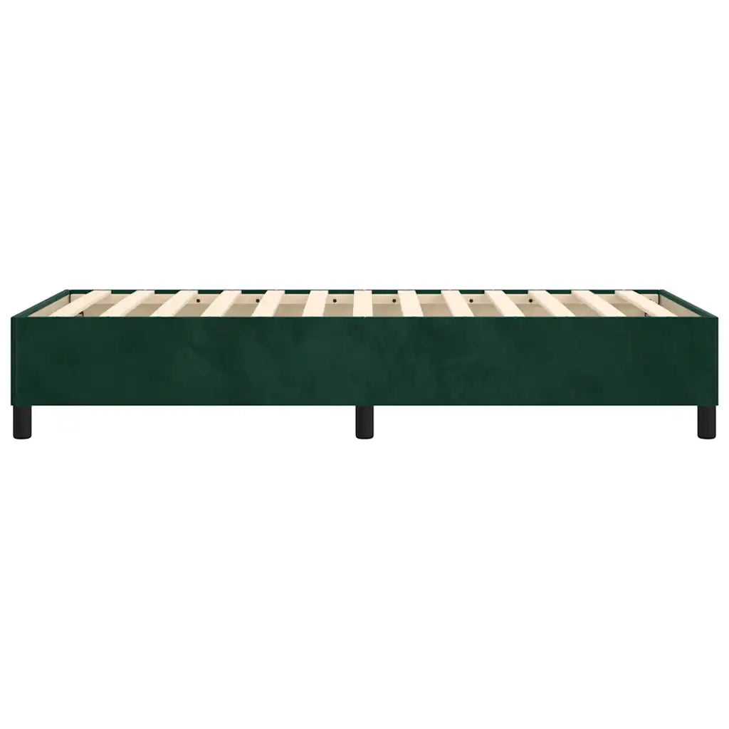 Struttura Letto a Rete a Molle-Giroletto Verde Scuro 90x190 cm in Velluto 597874