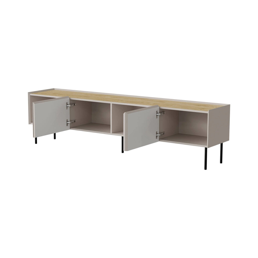 Scopa, Mobile Porta tv un Ripiano, 200x40x52h cm Beige