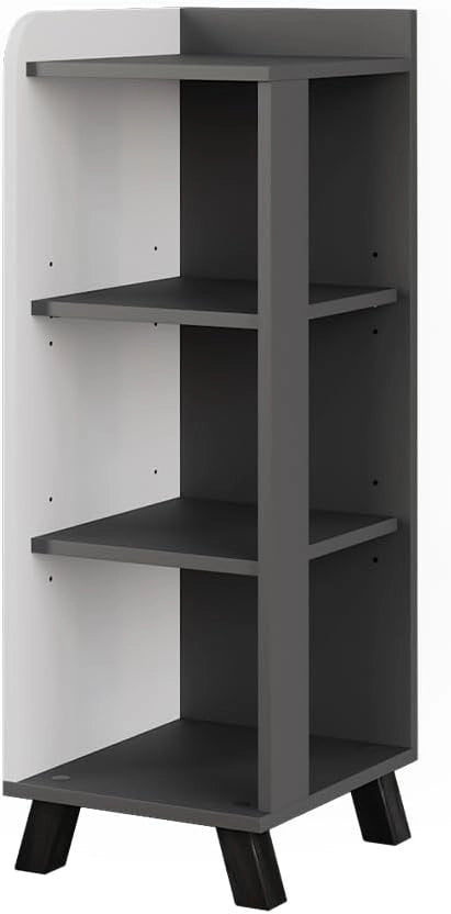 Mobiletto midi Karen, Antracite/bianco, 30 x 90 cm con 4 ripiani, adatto per la conservazione di articoli da bagno e asciugamani