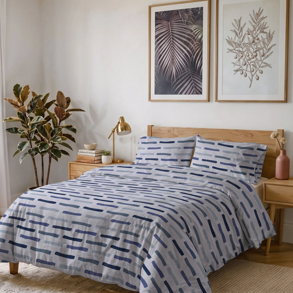 Copripiumino Karma Singolo con Federa in Poliestere Fun Blu