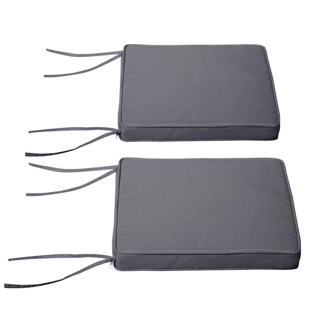 Cuscini per sedie da giardino ¨C zephmum ¨C 2 pezzi, 45x45 cm, grigio scuro, tessuto poliestere