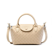 Borsa a mano in vera pelle, modello tote bag, colore bianco.