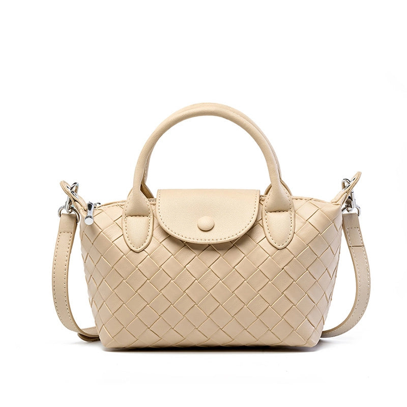 Borsa a mano in vera pelle, modello tote bag, colore bianco.