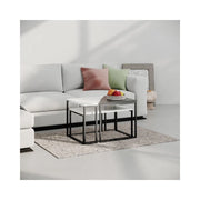 Set 3 tavolini da salotto OhLady colore bianco e antracite