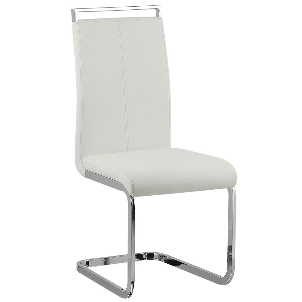 Set di 2 sedie da pranzo bianche con sedile imbottito in ecopelle con schienale alto per sale conferenze a sbalzo moderne