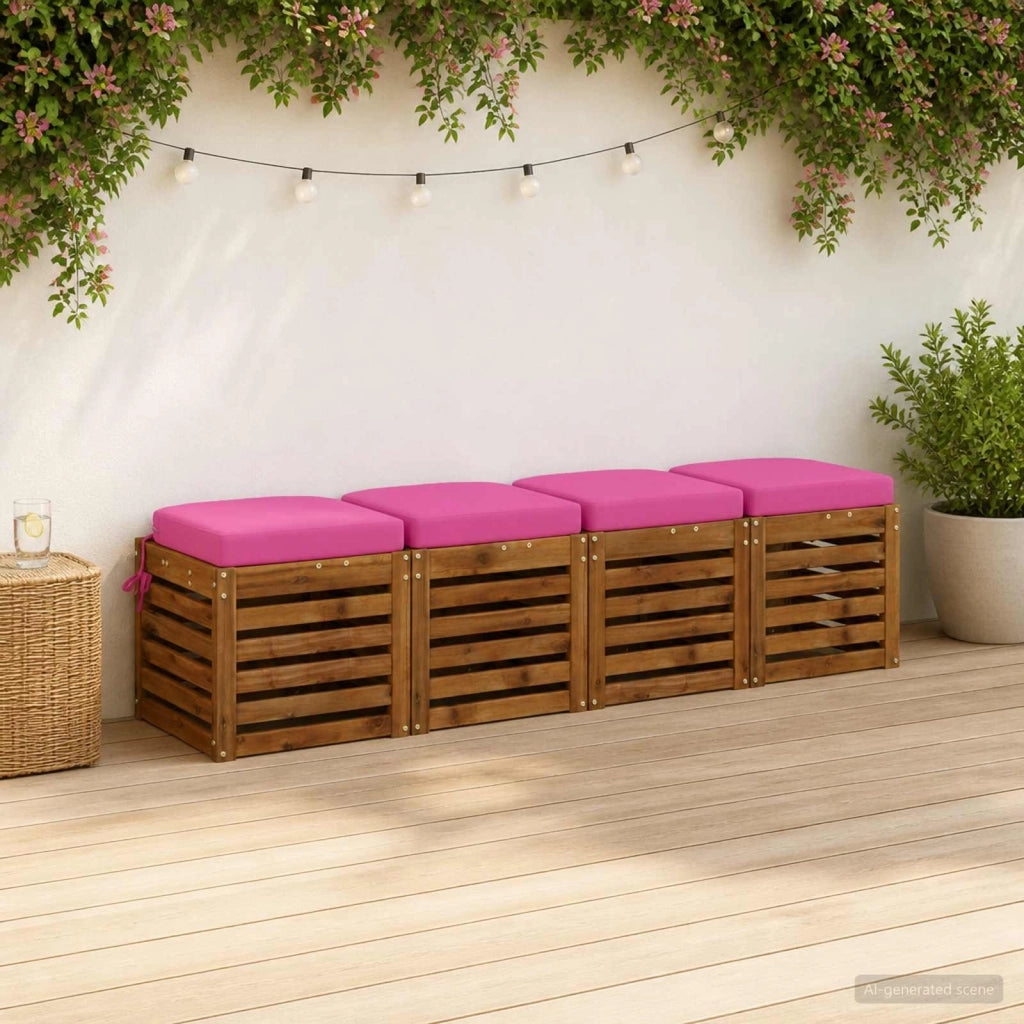 Cuscini per sedile a 4 pezzi SOEST 4 pcs 100% Poliestere Rosa 945272