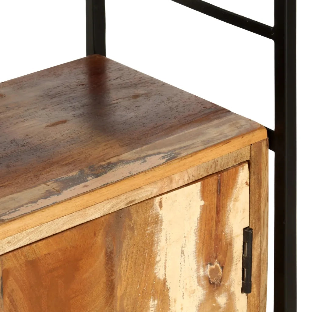 Libreria a 4 Livelli Legno Massello di Recupero 124x30x180 cm  cod mxl 15547