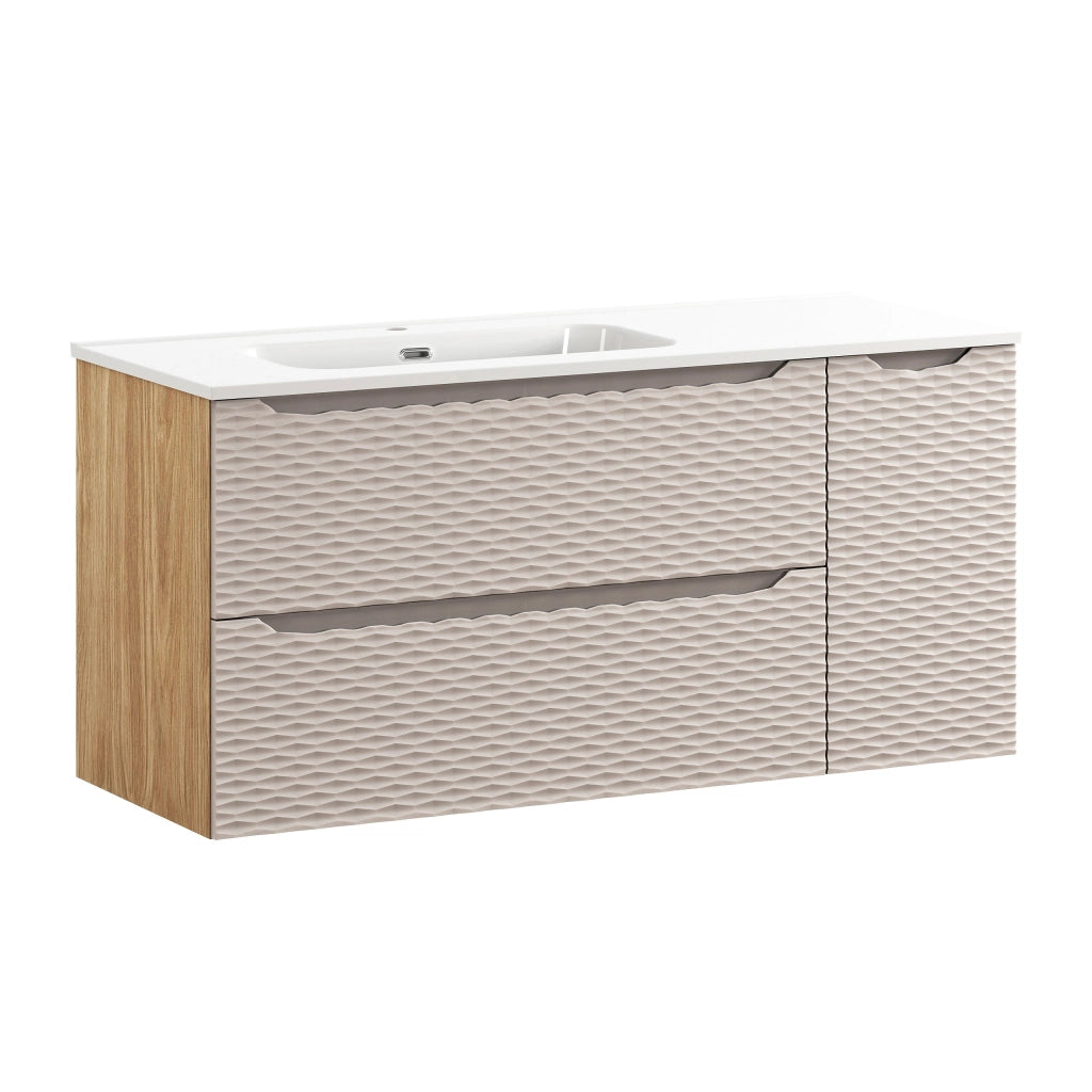 Set mobili bagno 120 cm con lavabo per mobile GO 2 Ocean Beige 120 x 1401 x 46 cm