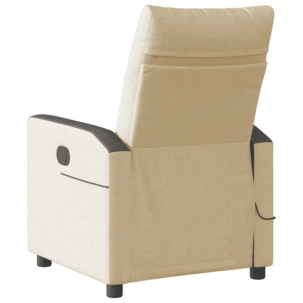 Divano Sedia-Poltrona Reclinabile Massaggiante Elettrica Crema in Tessuto 521339