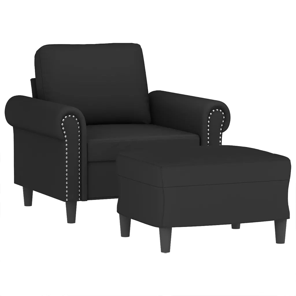 Poltrona con Poggiapiedi Nero 60 cm in Vellutocod mxl 120721