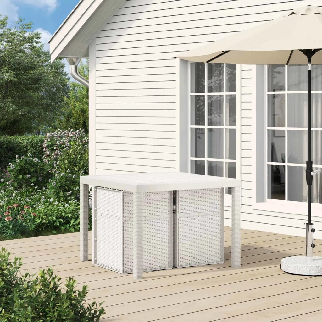 Sedie da pranzo da giardino 2 pcs Bianco e Grigio Chiaro PP