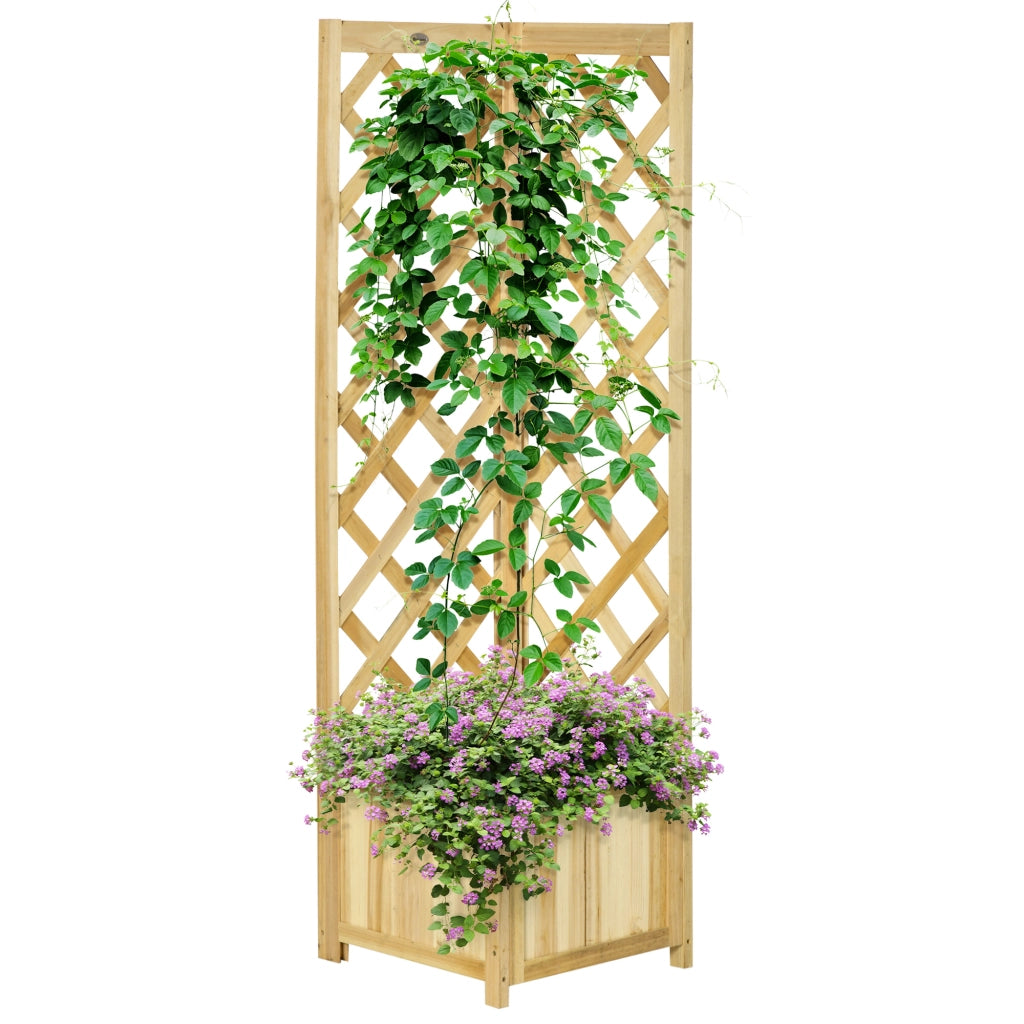 Fioriera con griglia in legno per angolo ¨C zephmum ¨C 40x40x145 cm