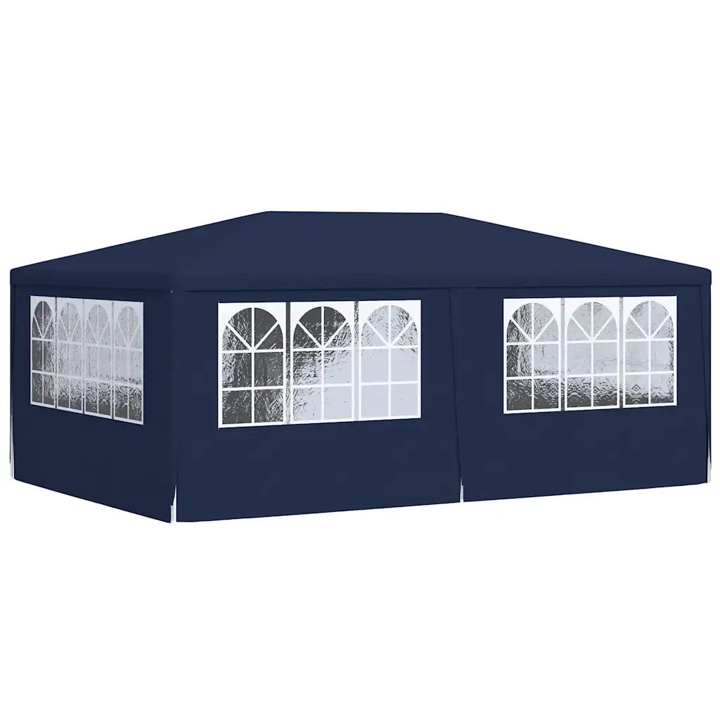Gazebo | Pergolato Professionale con Pareti 4x6 m Blu 90 g/m2