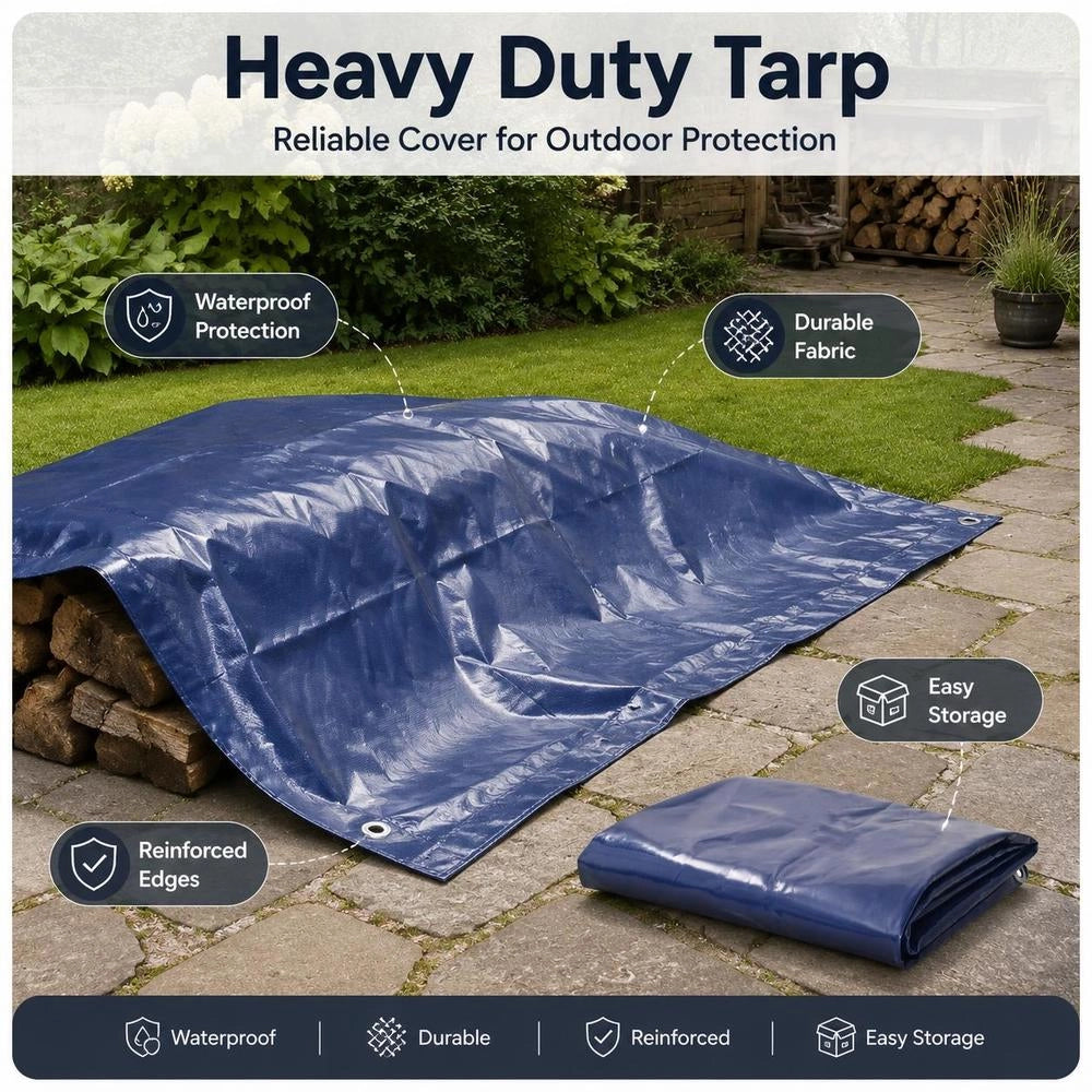 Tarpaulin 650 G/square Meter 6 X 8 M Blue