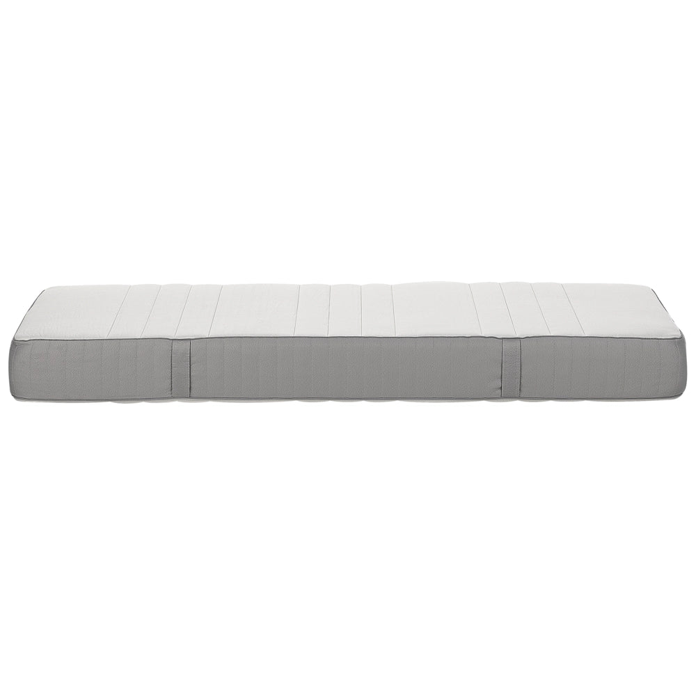 Materasso in schiuma bianco e grigio EU Singolo durezza media con cerniera e copertura in poliestere 80 x 200 cm rimovibile Accessori per la camera da letto