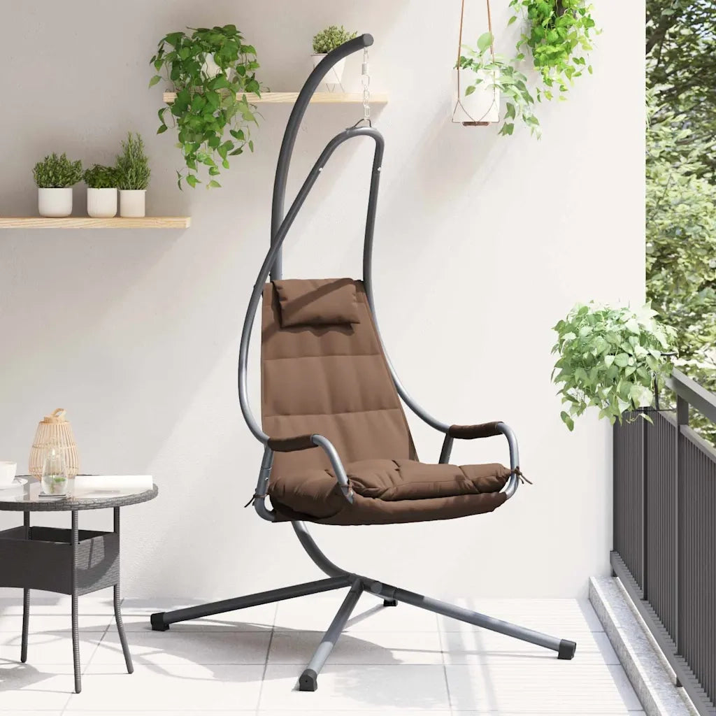 Sedia uovo sospesa Caffè 94 x 107 x 196,5 cm Acciaio 42003854