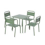 Set tavolo da giardino per bambini in metallo con 4 sedie, verde