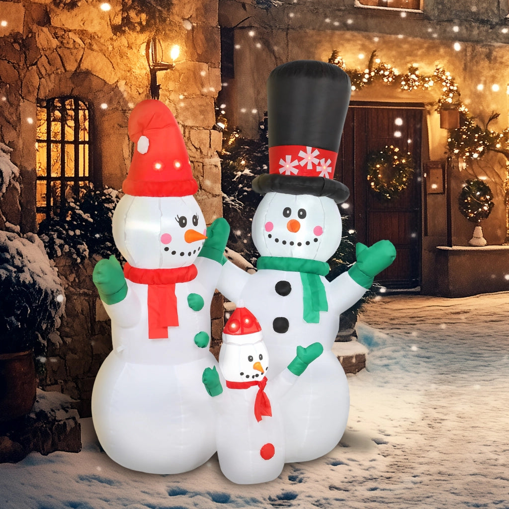 Pupazzo di Neve Gonfiabile Famiglia 1,8m ¨C Xylo ¨C Con Illuminazione LED per Interno ed Esterno