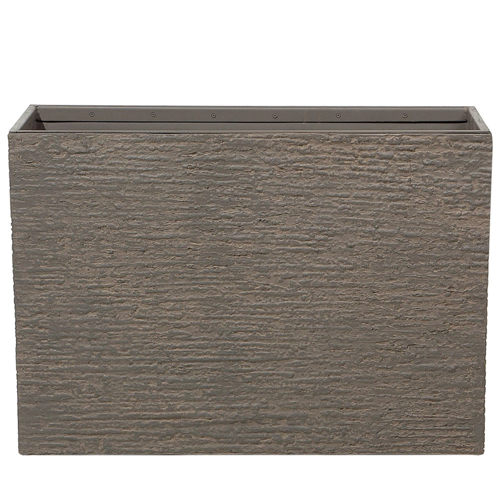 Vaso per piante in pietra marrone 56 x 80 x 56 cm Fioriera rettangolare per interni ed esterni