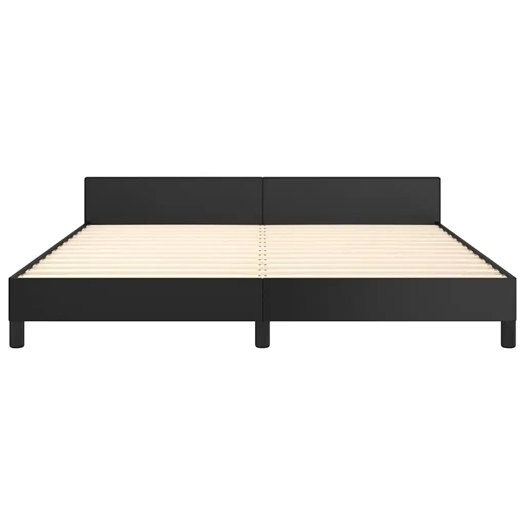 Letto matrimoniale | Letto per adulti | Giroletto con Testiera senza Materasso Nero 160x200 cm