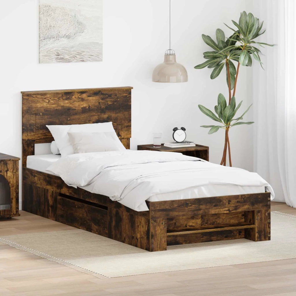 Struttura del letto Rovere fumé 90 x 200 cm Legno multistrato 3408806