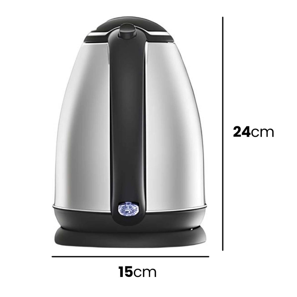 Bollitore Elettrico 2L 1500W in Acciaio Inossidabile con Spegnimento Automatico Nero / Argento Avizar