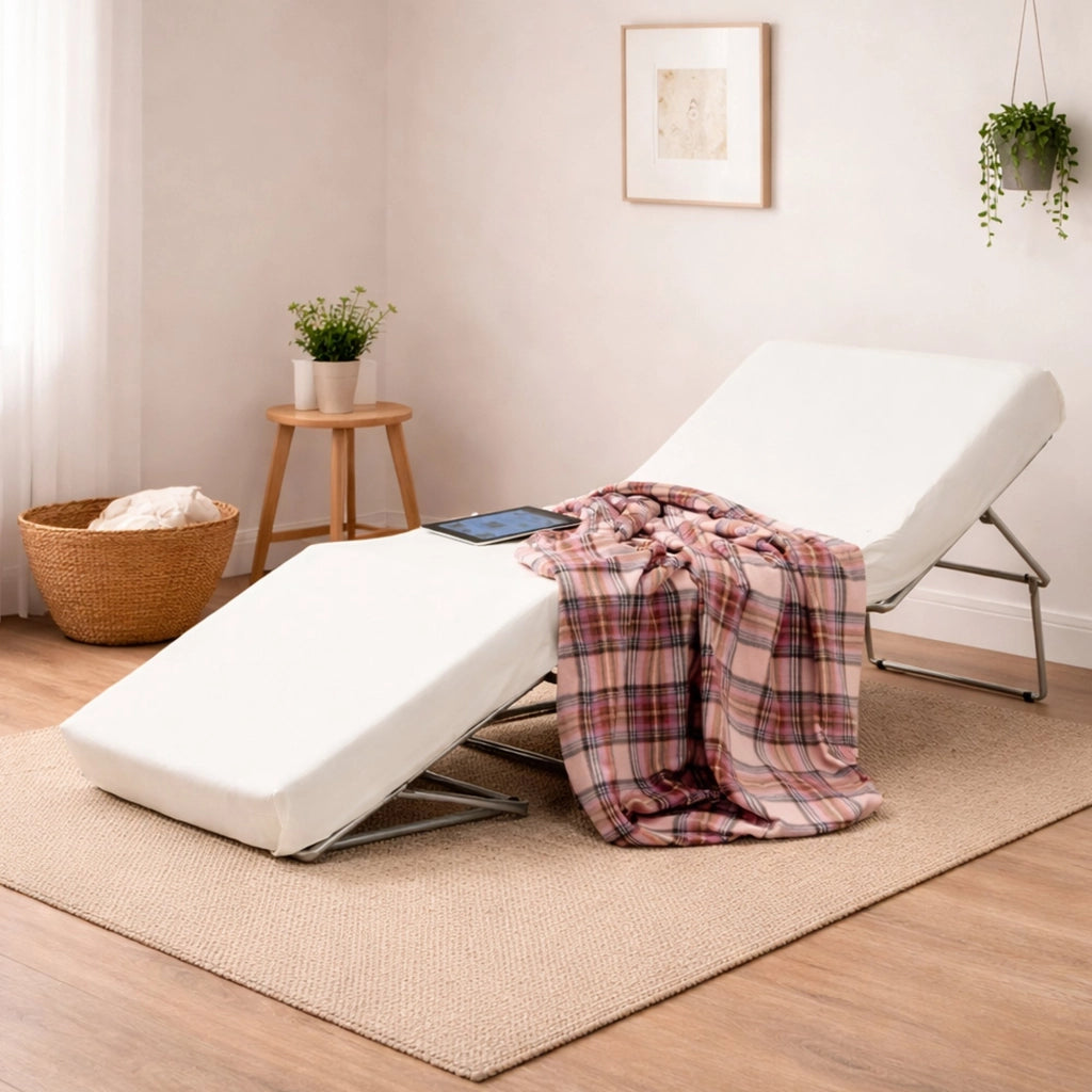 Letto pieghevole Abak, Pouf trasformabile in letto singolo, 100% Made in Italy, Pouf in tessuto da soggiorno, cm 80x80h45, Tortora