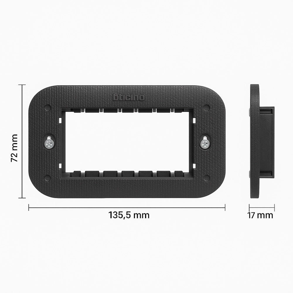 Bticino living now supporto con valva di protezione per placche modulari *** numero posti 4 moduli, confezione 1