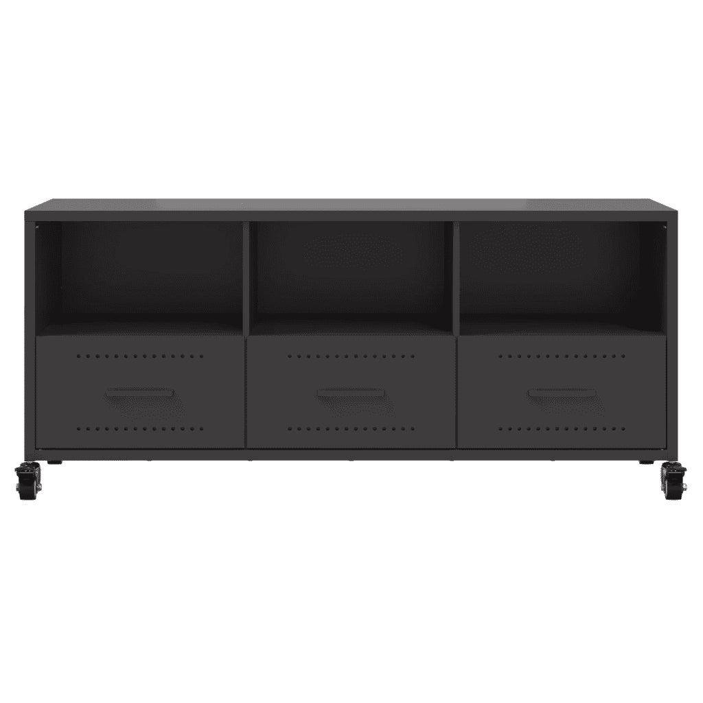 Mobile TV-Credenza per TV-Console TV Nero 100,5x39x43,5 cm in Acciaio 754091