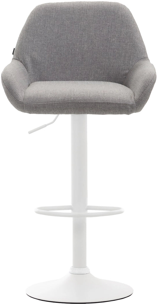 Set 2 Sgabelli Braga in tessuto grigio,bianco