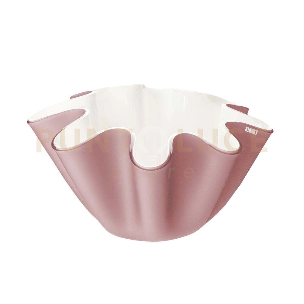 PORTAVASO CONTENITORE SOFT IN CRISTALLO ACRILICO BIANCO E ROSA CIPRIA