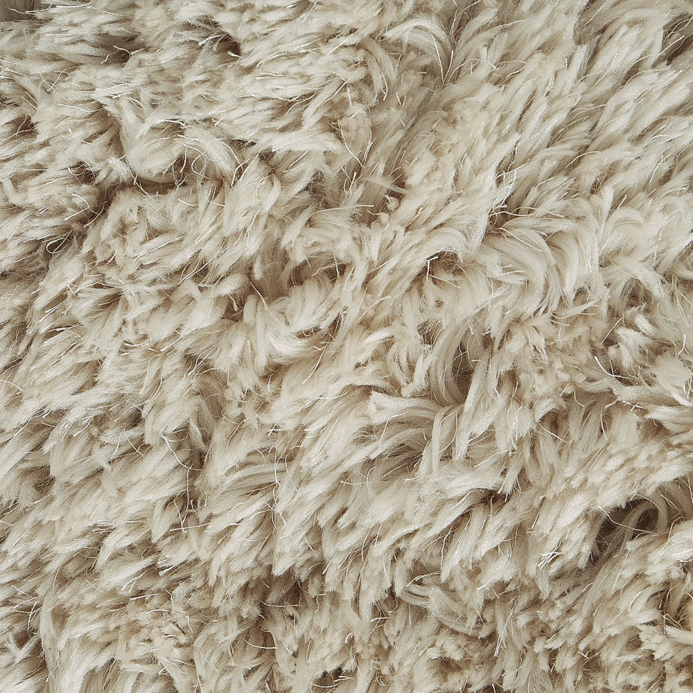 Tappeto Shaggy Tappeto a pelo lungo Solid Beige Poliestere Rettangolare 160 x 230 cm