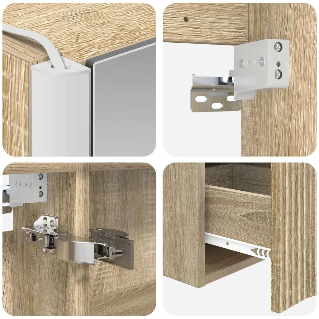 Set di Armadi da Bagno 4 pcs Rovere Sonoma Legno ingegnerizzato 3406545