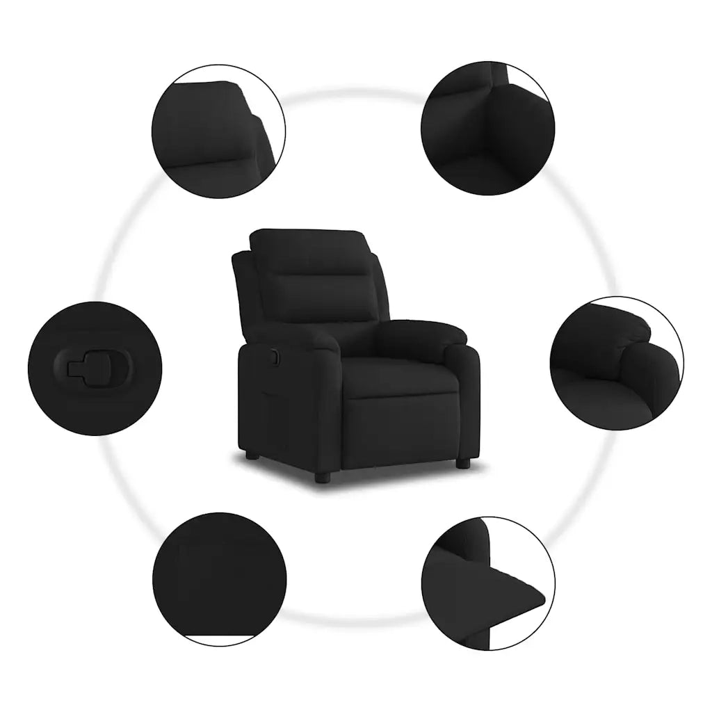 Divano Sedia-Poltrona reclinabile in tessuto nero 496576