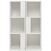 Set di 2 librerie in legno con ripiani asimmetrici 33 x 33 x 100,5 cm con dispositivi antiribaltamento colore bianco 20_0019651